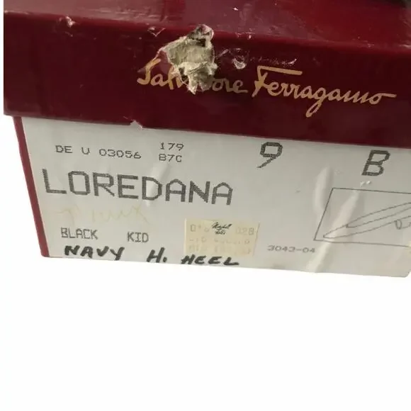 Salvatore Ferragamo Loredana Pump Black Gray 9 VTG
